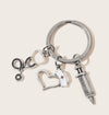 Medical Charm Keychains- silver & gold