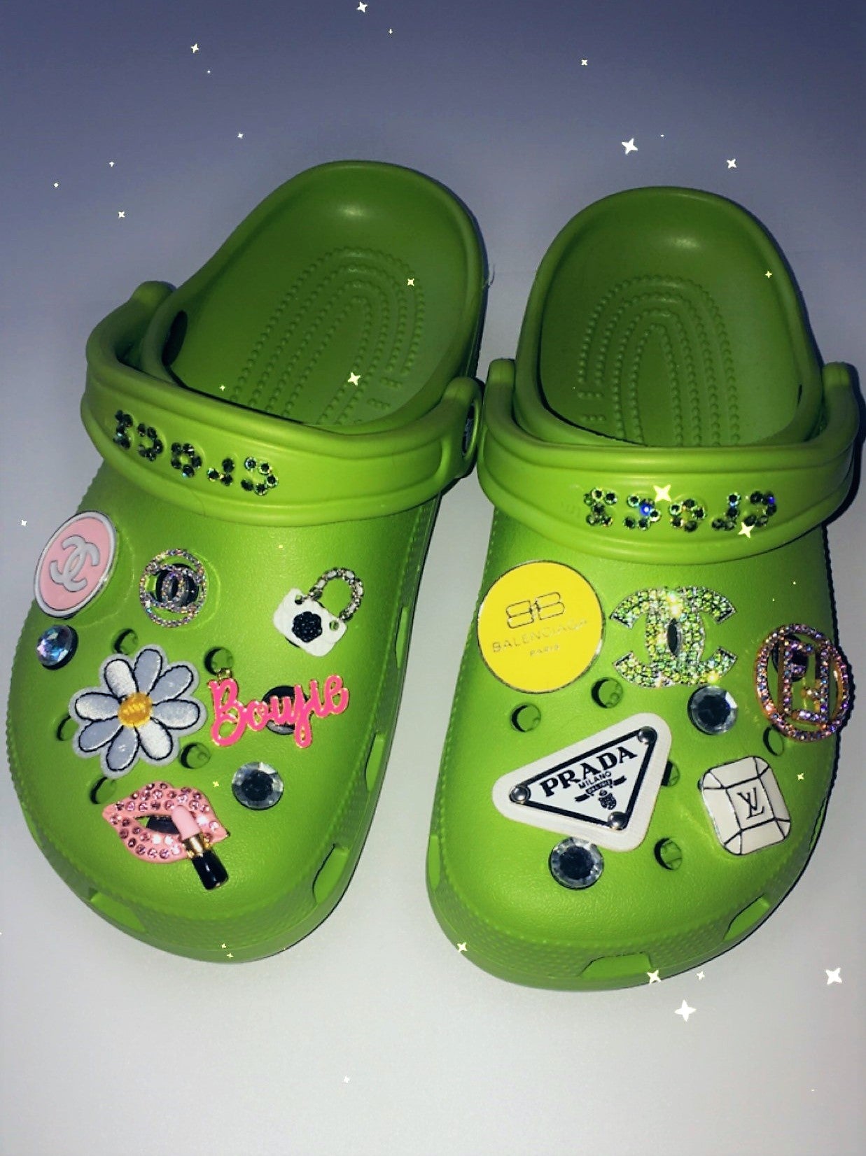 Prada Crocs Charm Green